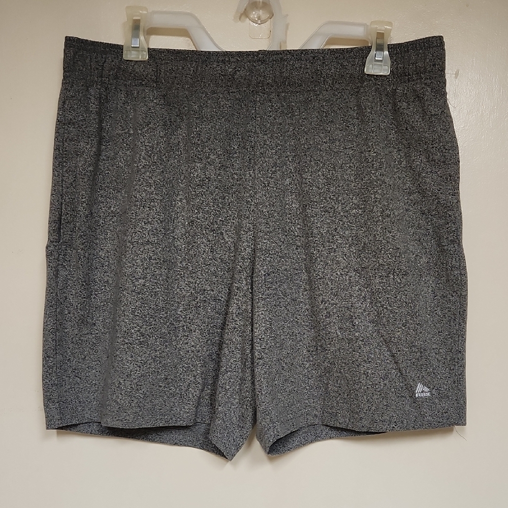 RBX Gray Athletic Shorts with Heather Texture